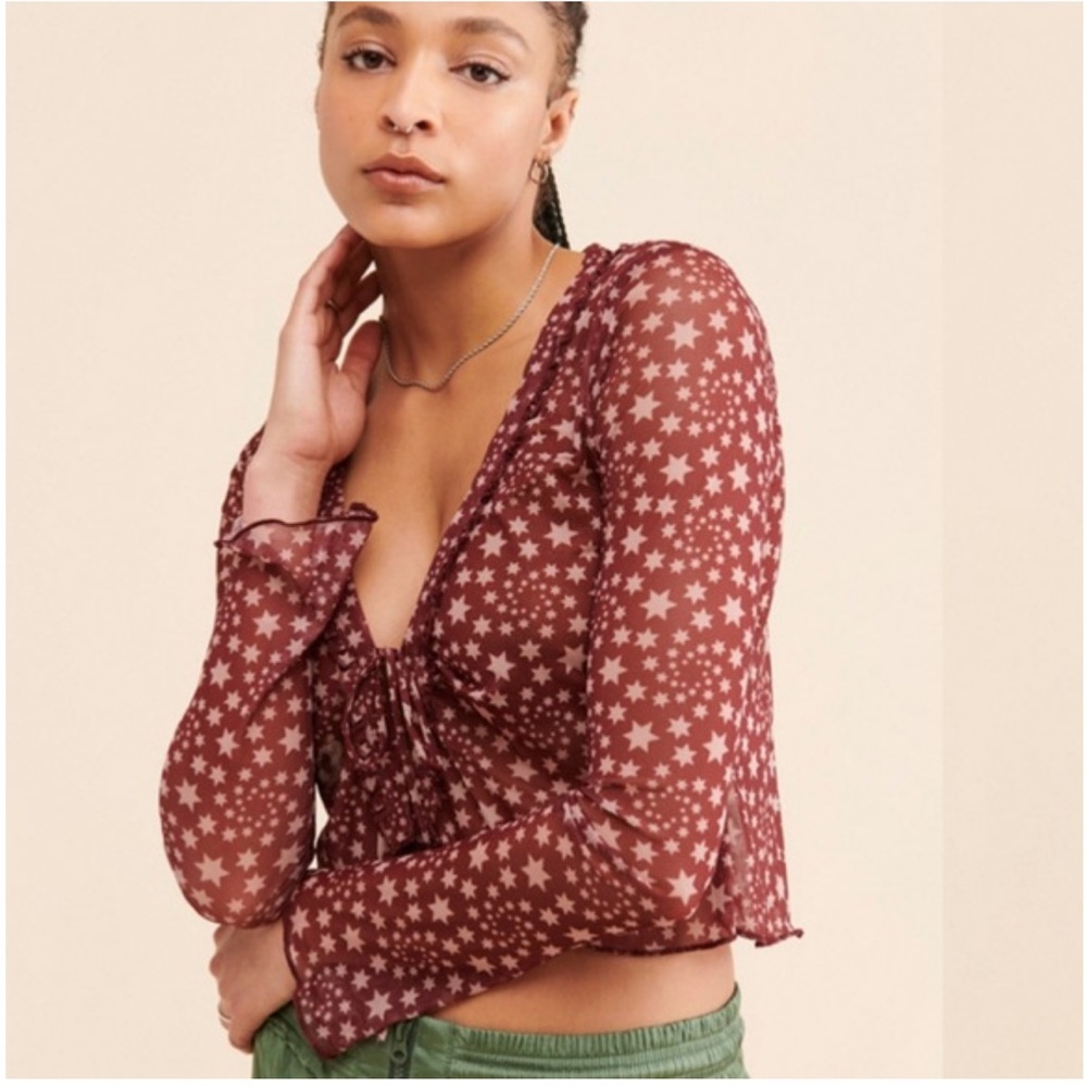 Free People Star Mesh Top